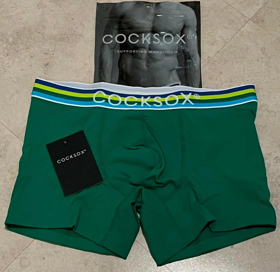 Cueca boxer elástica masculina COCKSOX bolsa contornada - Média, verde campo - Imagem 1 de 1