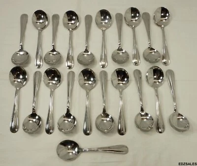 21 Vintage Western Electric Royal Stainless Allegheny Metal Cafeteria Soup Spoon - Image 1 of 4
