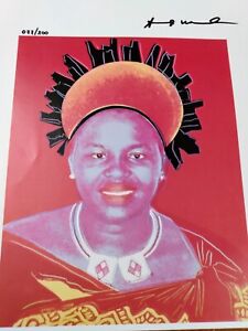 Andy Warhol -Queen Ntombi Twala Print Signed #77/200 Image 8"x10" full sz11"x14"