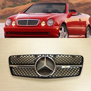 1997-2002 For Benz CLK-Class W208 C208 Gloss Black Front Grille CLK320 CLK430 - Picture 1 of 7