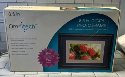 OmniTech 8.5 Inch Digital Photo Frame No Computer Required SD/USB 2000 Pic New - Image 1 of 2
