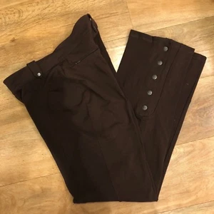 ATHLETA YOGO ATHLETIC BROWN PANTS_SNAP BOTTOM LEGS_STRETCHY KNIT COTTON - Picture 1 of 12