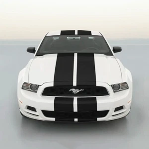 11" BLACK CARBON FIBER VINYL RALLY STRIPES RACING STRIPE For FORD MUSTANG COBRA - Picture 1 of 4