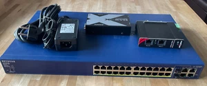 Netgear FS728TP Switch Redlion N-Tron 1000-POE+ Hutschiene Adder Link KVM remote - Bild 1 von 2