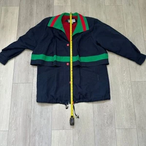 Vintage rare 90s j gallery trench color block rain jacket size L unisex - Picture 1 of 7
