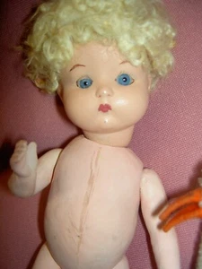 1925 Antique German bisque, JUST ME, 7 1/2" jointed doll with blue sleep eyes - Bild 1 von 15