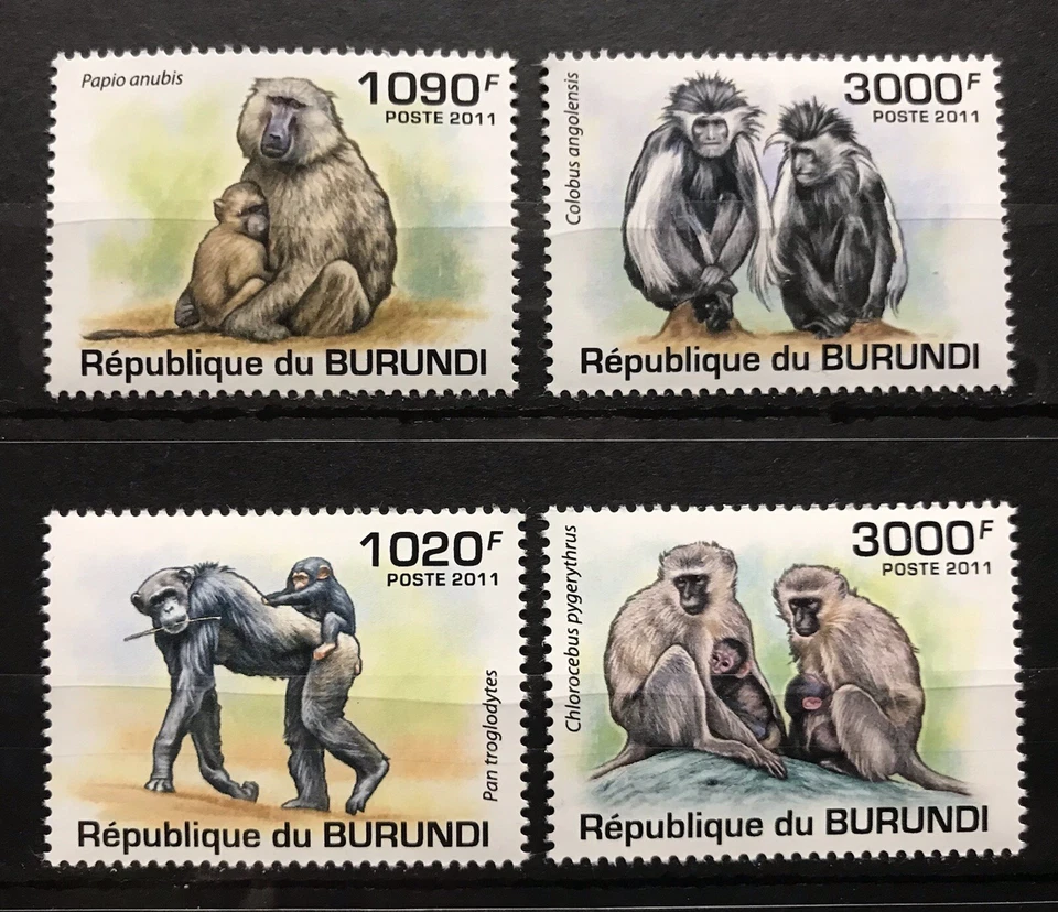 Burundi - Monkeys / Fauna / Nature - stamps - MNH**  - Del.17 - Image 1 of 1