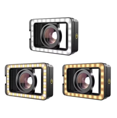 Fill Light Phone Clamp With Macro Lens Mobile Phone Camera Lens For Eye Makeup - Image 1 of 4
