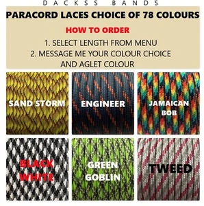 Paracord Laces 112 colours. Message me with your colour and aglet choice - Picture 1 of 12