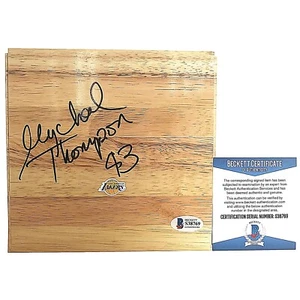 Mychal Thompson Autograph Basketball Floor Los Angeles Lakers Signed Beckett COA - Picture 1 of 5