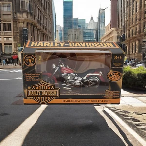 American Muscle Harley Davidson 2002 Fat Boy Series 1 New In Box 1:18 Red - Picture 1 of 13