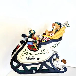 Danbury Mint Seattle Mariner Christmas Statue Santa Sleigh In Box 9" - Picture 1 of 10