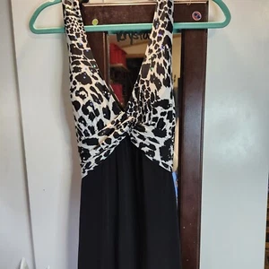 Zum Zum By Niki Livas Vintage Gown Dress 1/2 Small Open Back Black White Sequins - Picture 1 of 9