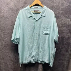 Daniel Cremieux Shirt Men XXL Tencel Linen Herringbone Aloha Hawaiian Camp - Picture 1 of 9
