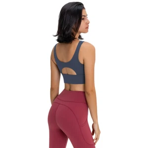 Sport Bra With Round Neck And Sport Vest With Hollow Out - Picture 1 of 9