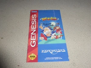 SEGA GENESIS WIZ N LIZ INSTRUCTION MANUAL ONLY PSYGNOSIS - Picture 1 of 3