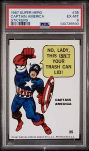PSA 6 — CAPTAIN AMERICA #35 — 1967 Super Hero Stickers / MARVEL - Picture 1 of 2