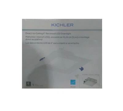 LED directo al techo KICHLER 6 pulgadas Luz empotrada cuadrada sin canas para baño Foto 1 de 2