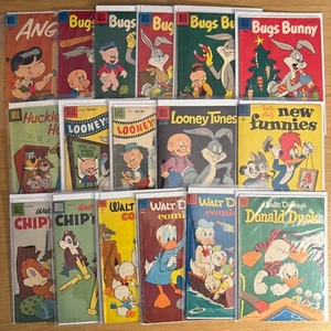 17 DELL COMICS LOT Walt Disney Donald Duck Bugs Bunny Looney Tunes Chip Dale W92 - Picture 1 of 19
