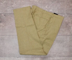 Mens VTG NOS 1960s Green & Orange Houndstooth Tapered Pants Sz 34x31 60s Slacks - Picture 1 of 5