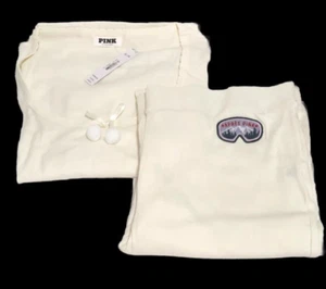 Victoria’s Secret ROSA Conjunto de Pijama Mujer XL Polvo Puff Algodón Manga Larga Acampanado - Imagen 1 de 6
