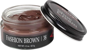 Brown Leather Shoe Cream Polish 1.5 oz - High Shine Cleaner for Men & Women - Picture 1 of 6