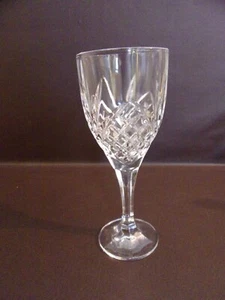 Crystal Water Goblet With Six Sided Stem - Picture 1 of 6