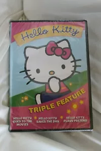 Hello Kitty Triple Feature DVD 3 Episodes Movies Saves the Day Plays Pretend - Foto 1 di 2