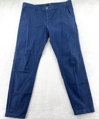 Jeckerson Pants Men's Sz 40x32 Chino Pants Slim Fit Blue Cuffed - Image 1 of 4