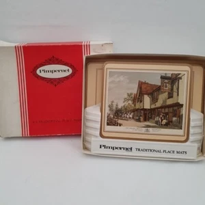 Pimpernel Place mats Old English Inns x6 Cork - Grasmere Stilton Blanch Land - Picture 1 of 18