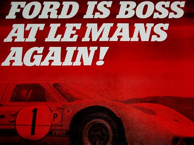 1967 FORD GT-40 ORIGINAL AD *1968-1969/Mustang Boss 302/429/GT40/Shelby Cobra/AC - Image 1 of 3
