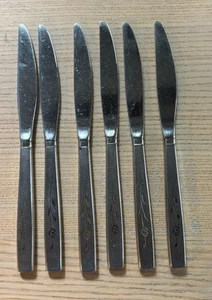 Oneida CAPISTRANO Stainless Knives Lot Of 6 Oneidacraft Deluxe Rose Flatware - Picture 1 of 2