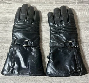Gauntlet Long Leather Insulated Motorcycle Riding Gloves w/Rain Glove Covers. - Bild 1 von 11