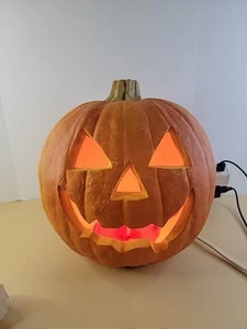 Vintage 1995 Trendmaster 10" Halloween Jack-O-Lantern Schaumstoff Blasform beleuchteter Kürbis - Bild 1 von 12