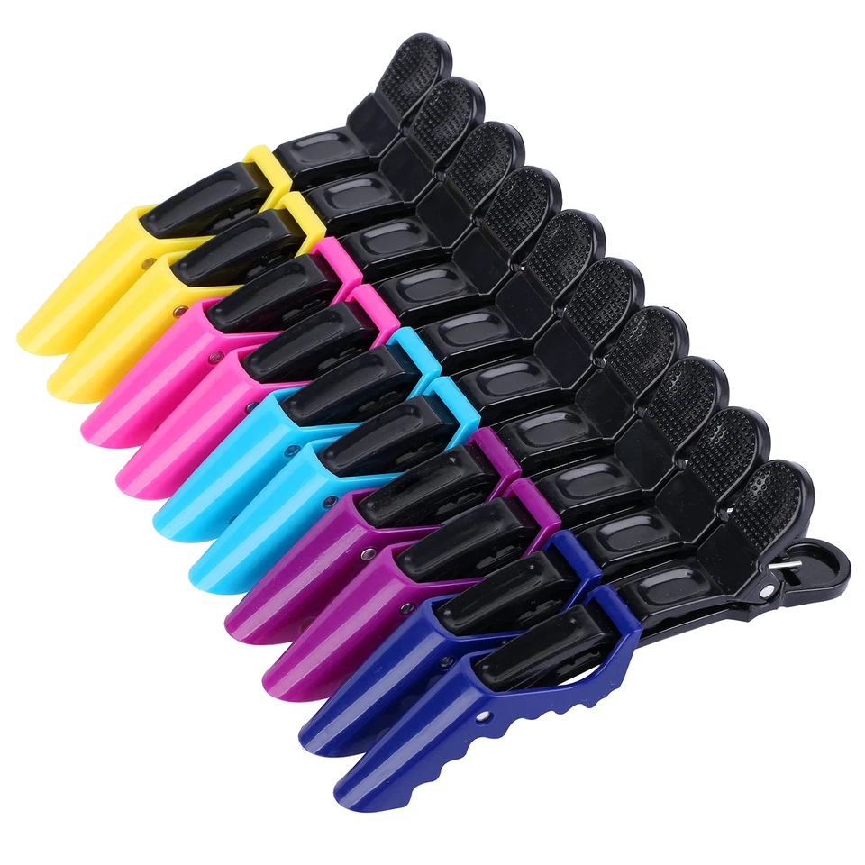 Professional Salon Clips Hair Wide Teeth & Double Hinged Design Styling 10pcs US