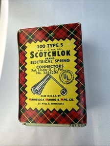 100-PK Scotchlok Electrical Spring Connectors NOS NEW Type S 3M Vtg - Picture 1 of 6