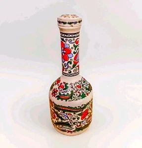 Metaxa Dekanter Vase Porzellan Hochglanz Blumenmuster 10" Handarbeit in Griechenland  - Bild 1 von 4
