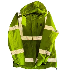Carhartt Workwear Neon Rain Jacket Size Large Please Read Description - Picture 1 of 5