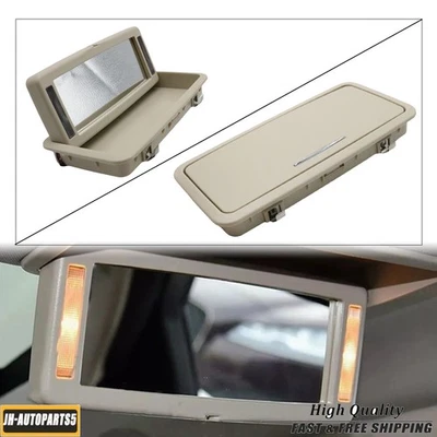 Rear Row Beige Vanity Mirror Makeup Mirror With Lights Fits Jaguar XJ 2010-2019 - Imagem 1 de 4