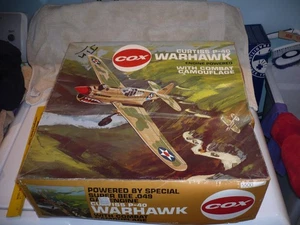 VINTAGE 1960'S NOS COX CURTISS P-40 WARHAWK GAS POWERED ENGINE AIRPLANE W/ BOX - Picture 1 of 5