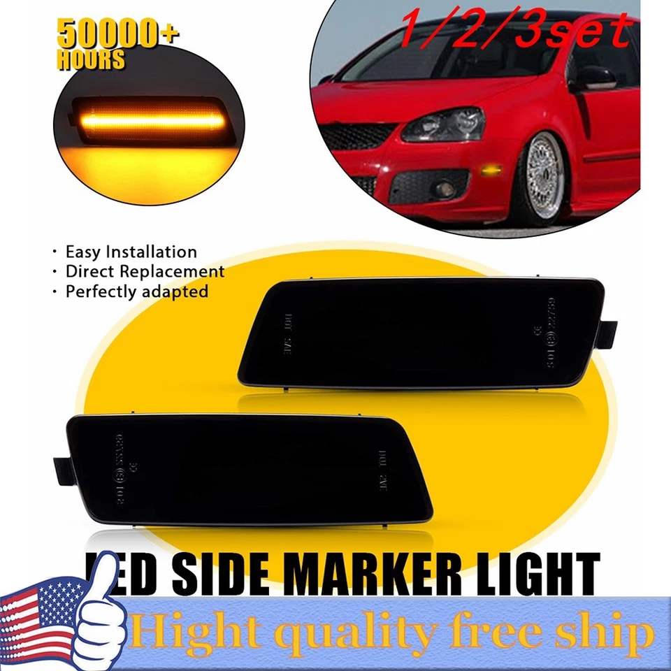 2/4x LED ámbar marcador lateral parachoques lámpara de señal para MK5 05-10 VW Jetta Golf/GTI Foto 1 de 1
