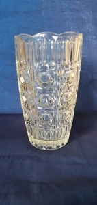 Vintage Barrel shaped Glass Vase with Geometric pattern. - Picture 1 of 3