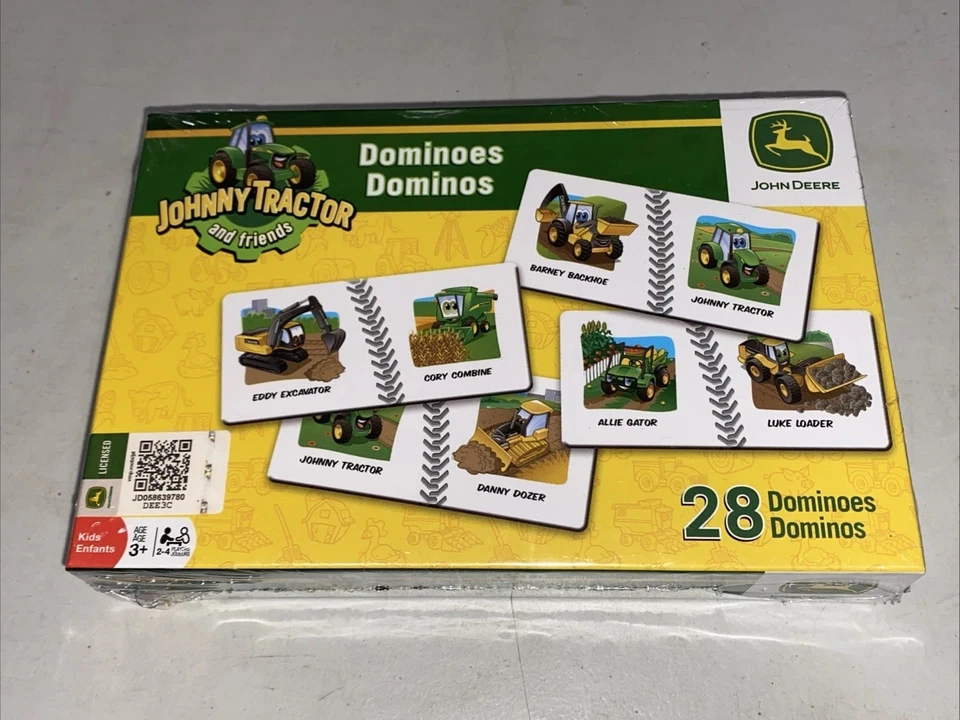John Deere Johnny Tractor and Friends Dominoes 28 Dominos Ages 3+ Game Memory  - Image 1 of 4