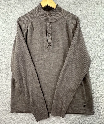 Smartwool 1/4 Button Sweater Mens XL Brown  100% Merino Wool Warm - Image 1 of 4