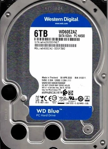 WD60EZAZ-00SF3B0, WESTERN DIGITAL SATA 6TB APR 2020, WX42 - Picture 1 of 1