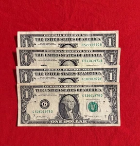 Birthday Notes $1 Lot of (4) 1959,1971,1973,1978 ! - Picture 1 of 1