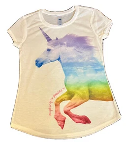 Justice Girl's Size 6 Rainbow UNICORN Graphic Tee New Without Tags - Picture 1 of 2