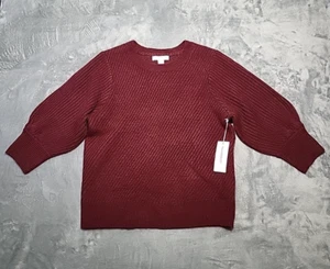 Liz Claiborne Sweater Women’s L Red Textured Knit Crew Neck Pullover Acrylic - Picture 1 of 10