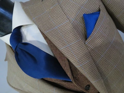 Harbor Bespoke Holland sherry Savile Row wool silk side vented sport coat 38 R - Image 1 of 4