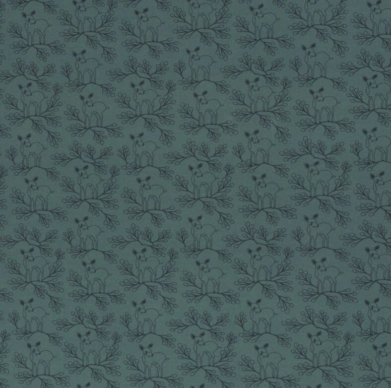 Jersey Deerberry by Jolijou von Swafing Rehe grün 25cm x 160cm Öko  - Bild 1 von 1